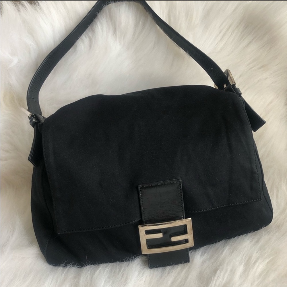 Fendi neoprene mama bag black